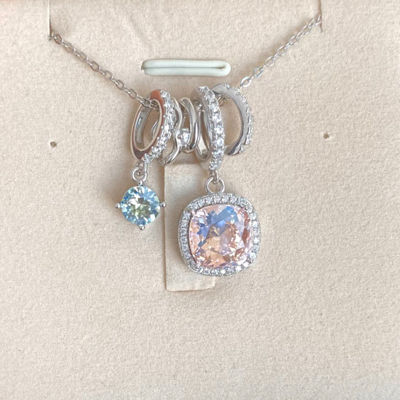 Elegant Pendant Necklace with Purple Gemstones